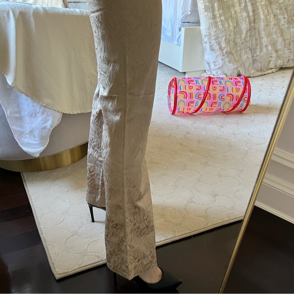 Theory gold silk pants